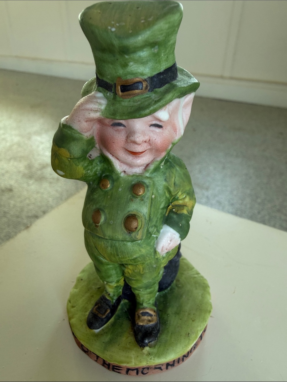 Vintage “Irish Toast” by Beth Butler for George Good Green Leprechaun Figurine